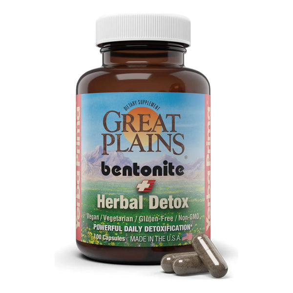 Arcilla De Bentonita Plus Hierbas Detox 100 Cápsulas Limpieza Profunda Hígado Y Colon