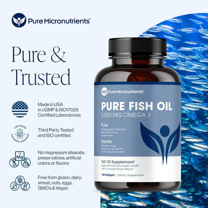 Aceite De Pescado Omega 3 3000 Mg EPA DHA Avanzado 120 Cápsulas Blandas Con Limón