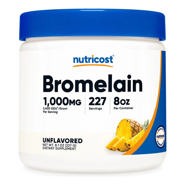 Bromelina En Polvo 8 Onzas Sin OMG Vegetariana Sin Gluten Nutricost