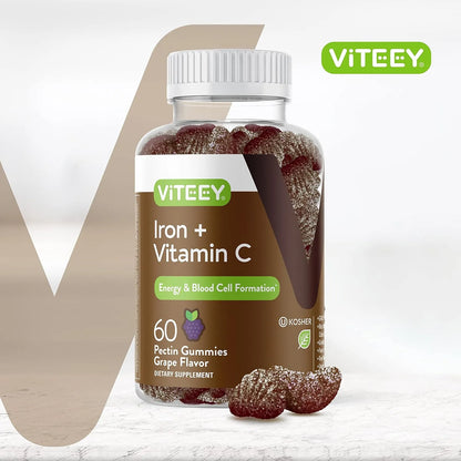 Gomitas De Hierro 20 Mg Con Vitamina C 26 Mg Para Energia Y Salud