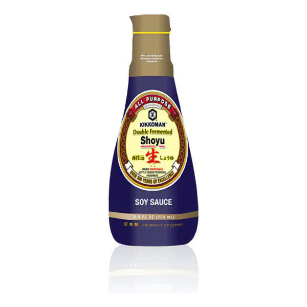 Kikkoman Salsa De Soja Fermentada Doble 6.8 Fl Oz Auténtica Y Fresca