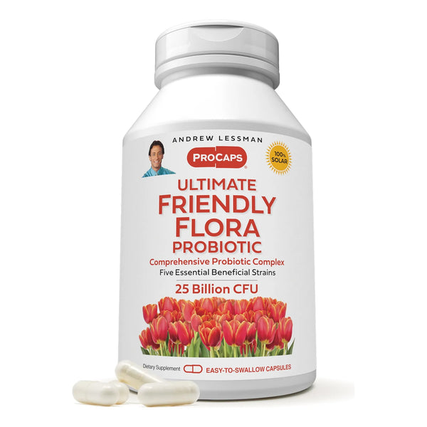 Cápsulas Probióticas Ultimate Friendly Flora 240 Unidades 25 Mil Millones UFC Mezcla Completa 5 Cepas