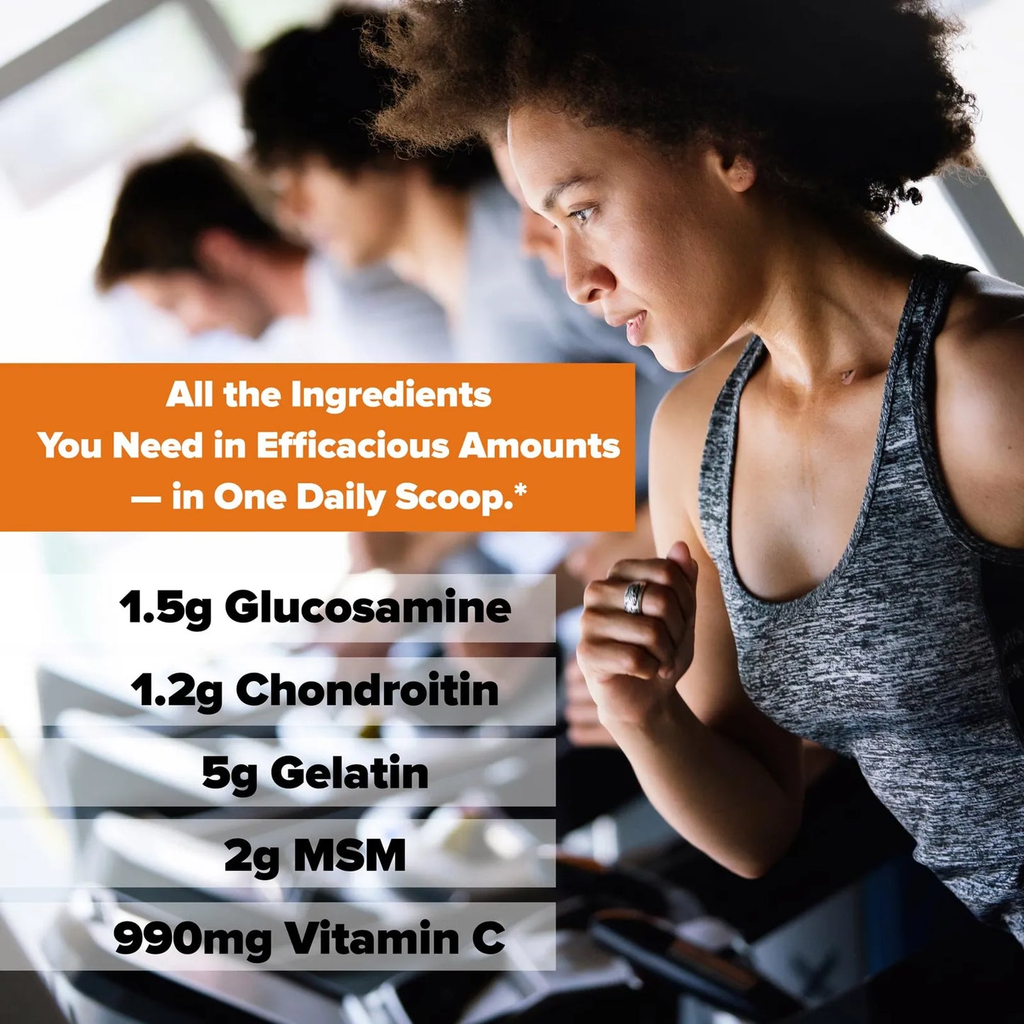 Elastijoint Polvo Soporte Articulaciones Glucosamina Condroitina MSM Colageno Sabor Naranja 30 Porciones