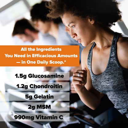 Elastijoint Polvo Soporte Articulaciones Glucosamina Condroitina MSM Colageno Sabor Naranja 30 Porciones