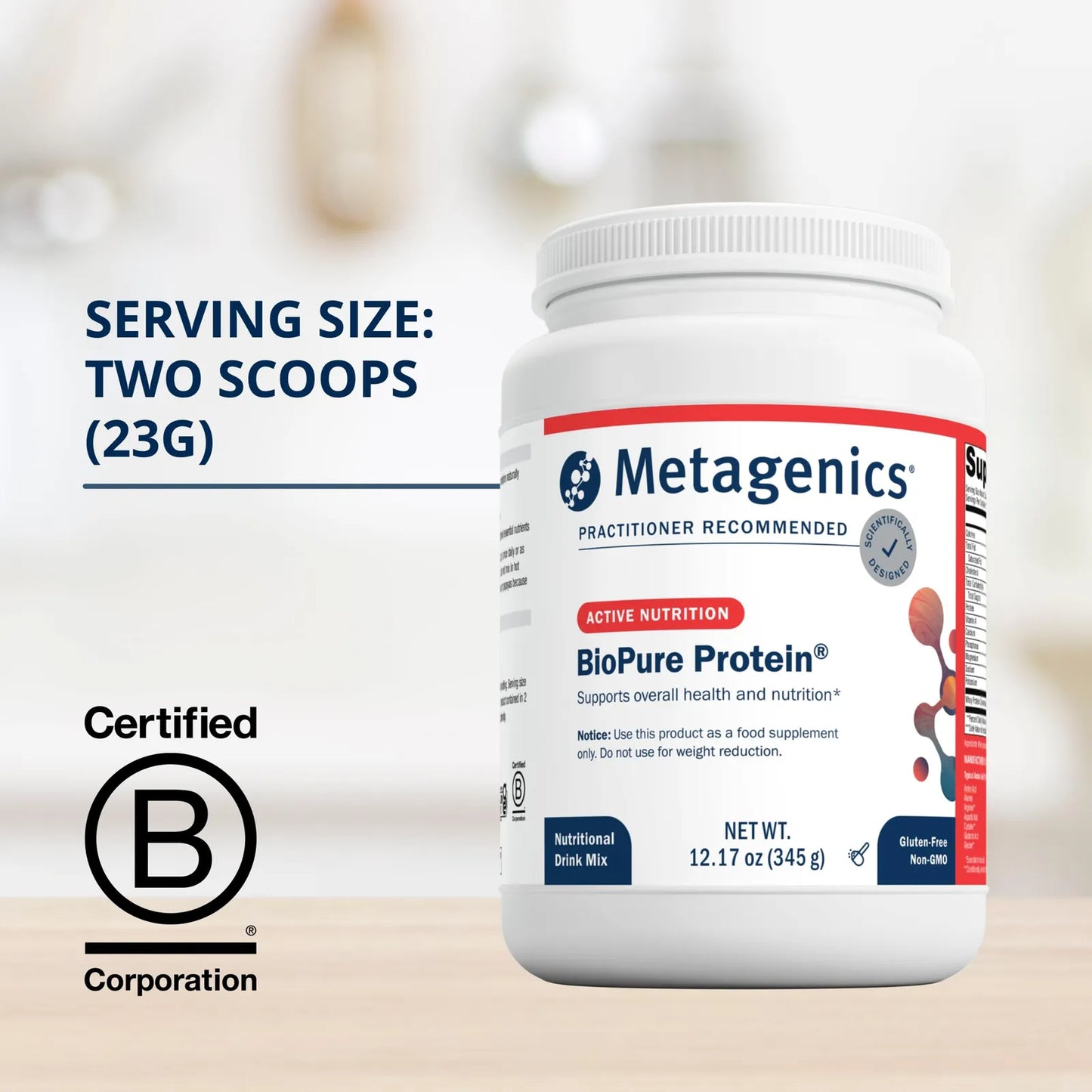 BioPure Proteína En Polvo 345g 15 Porciones Alta Calidad Sin OMG Ni Gluten