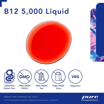 Vitamina B12 5000 Mcg Liquida Pure Encapsulations Energia Y Salud Nerviosa