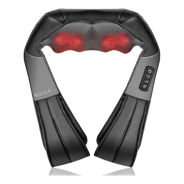 Almohada Masajeadora Nekteck Shiatsu Con Calor Para Cuello Espalda Y Hombros