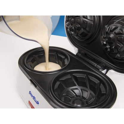 Máquina Para Hacer Gofres Doble Starblue Blanco Desayunos Perfectos En Minutos