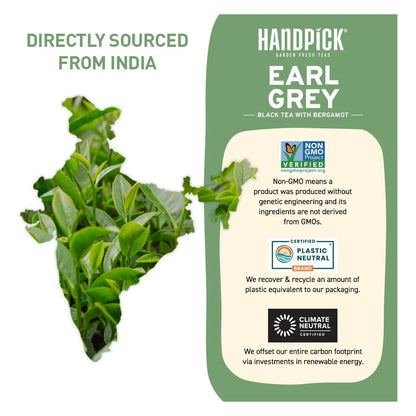 Té Negro Earl Grey Orgánico HANDPICK 100 Bolsitas Doble Bergamota