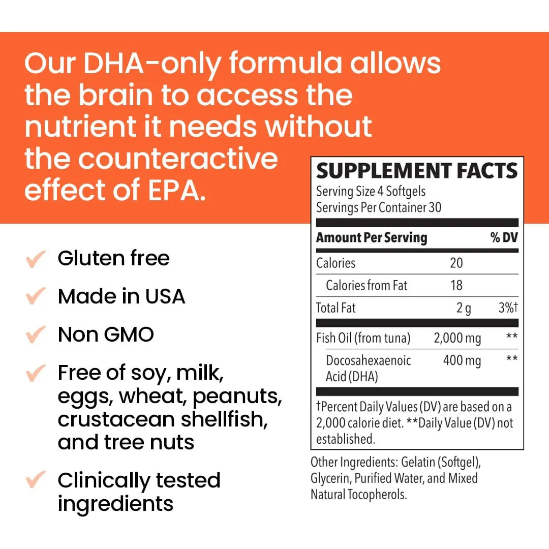 Suplemento NeuroQ Memory DHA 400mg Omega 3 Potencia Cognitiva Y Memoria