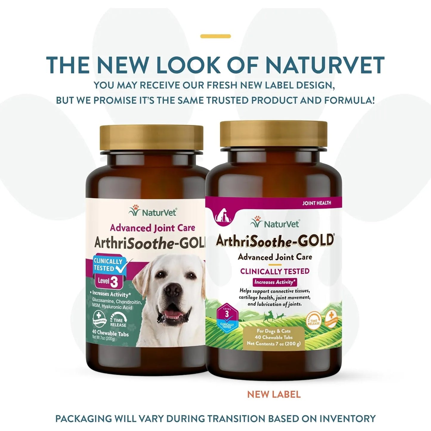 NaturVet ArthriSoothe Gold Nivel 3 Suplemento Articular Para Perros Y Gatos Con MSM Y Glucosamina