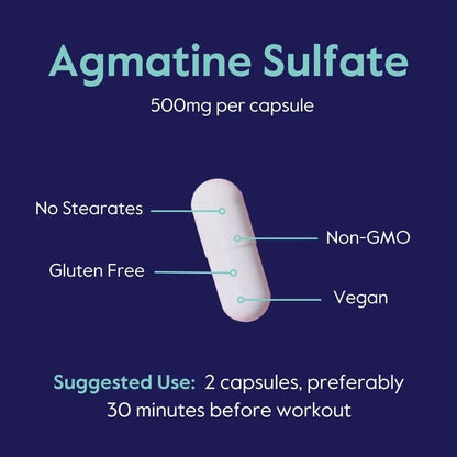 Sulfato De Agmatina 500 Mg 240 Cápsulas Vegano Sin Gluten Ni Omg