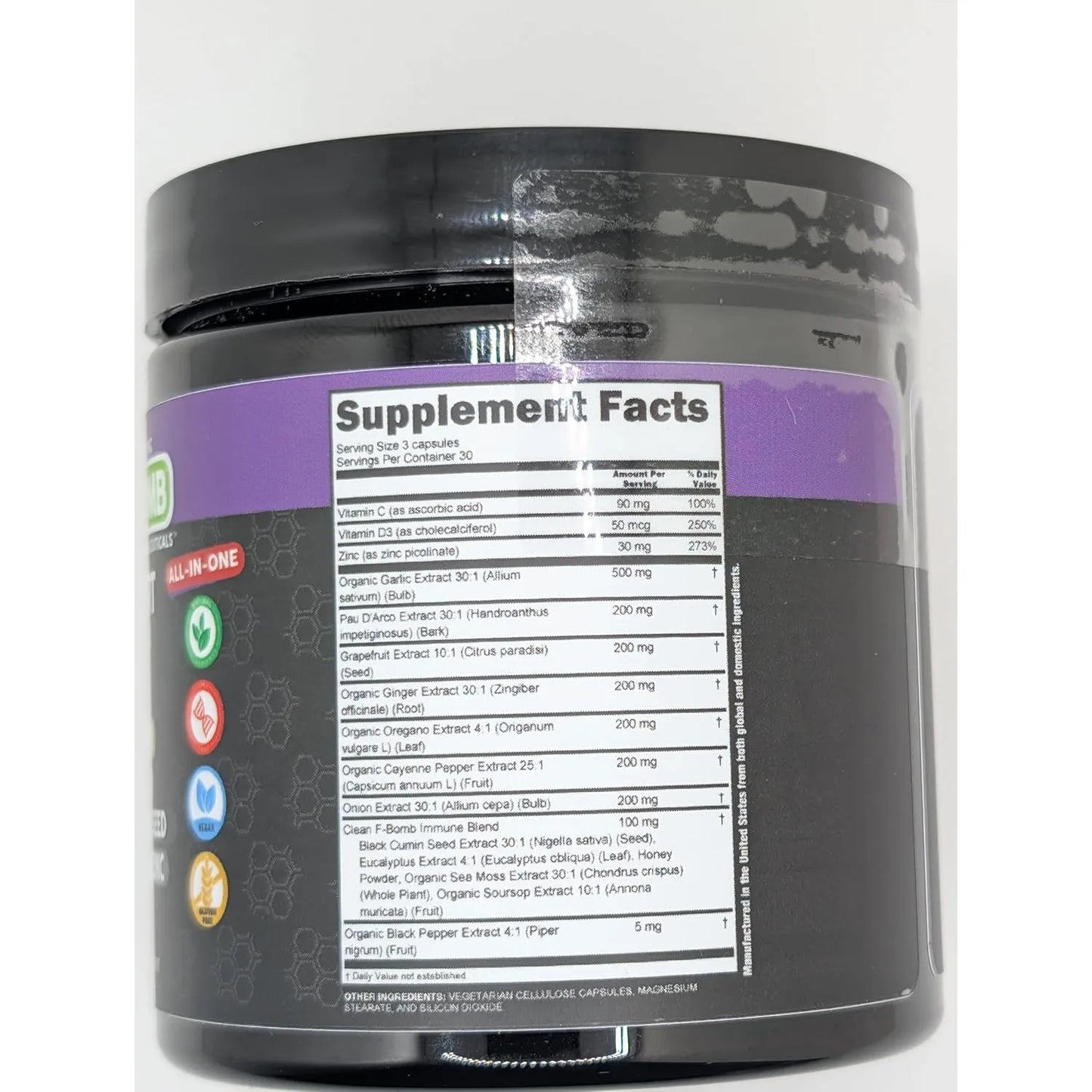 Suplemento Inmunologico Natural Con Pau D Arco Ajo Y Vitaminas Vegano