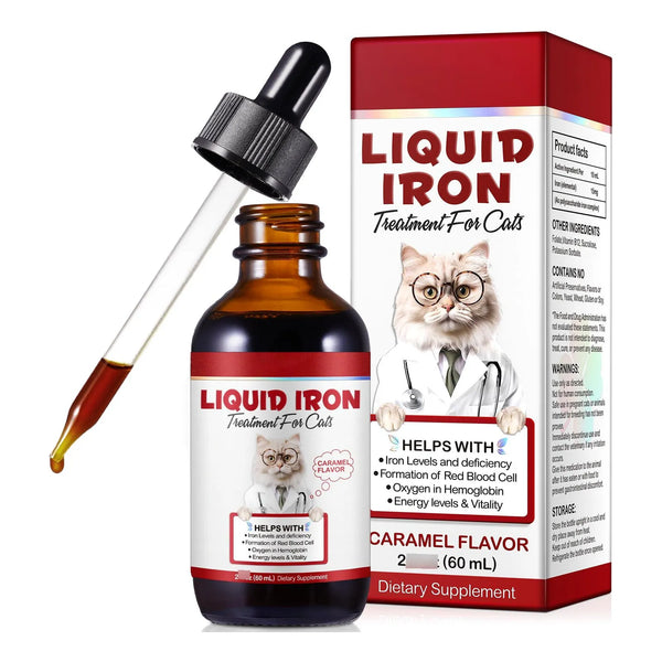 Suplemento De Hierro Liquido Para Gatos Con Acido Folico Y B12 Combate Anemia Y Letargo