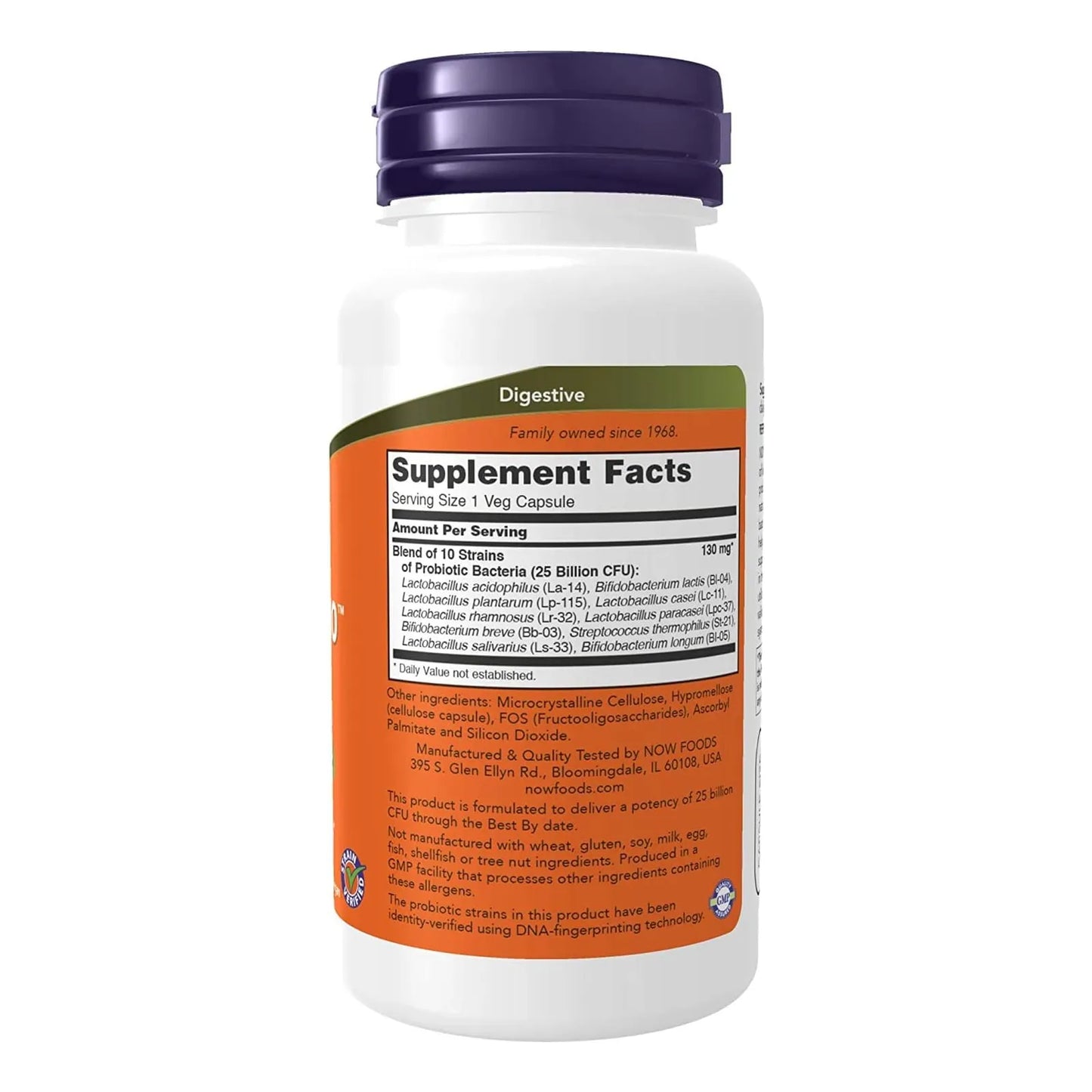 Probiotico 25 Mil Millones 10 Cepas 100 Capsulas Paquete X 3 NOW Foods