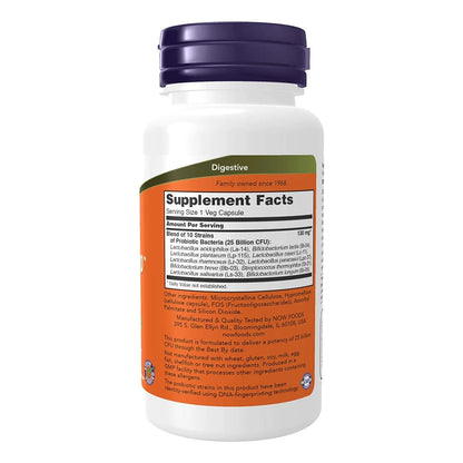 Probiotico 25 Mil Millones 10 Cepas 100 Capsulas Paquete X 3 NOW Foods