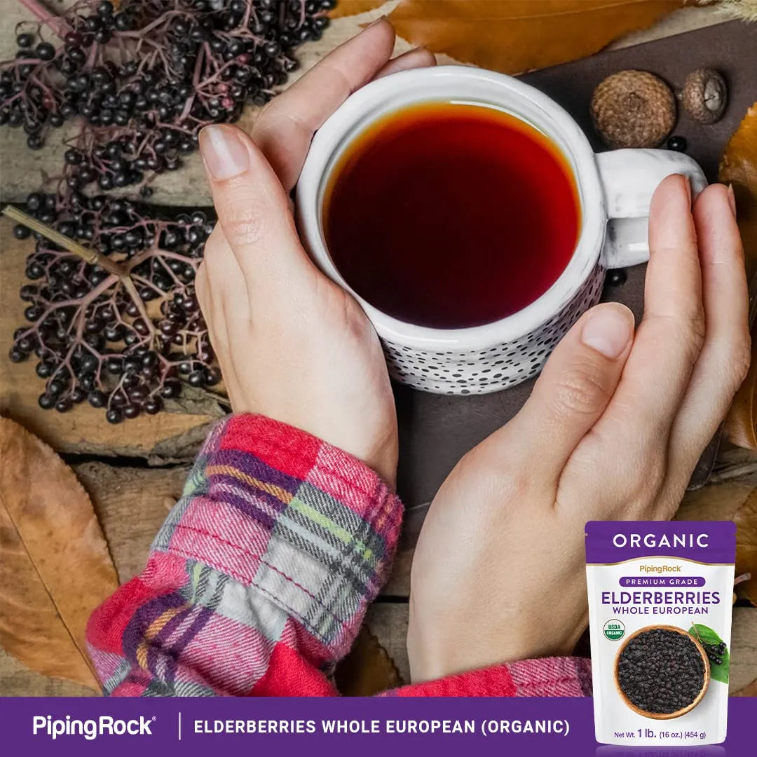 Bayas De Saúco Secas Orgánicas Enteras 450g Suplemento Natural Sin Gluten