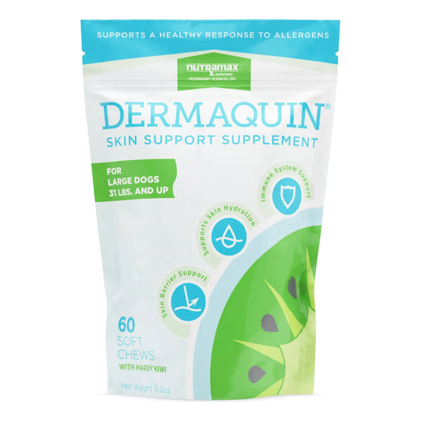 Nutramax Dermaquin Suplemento Piel Perros Grandes 60 Masticables