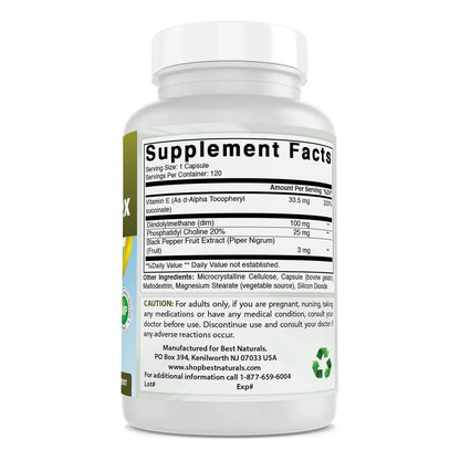 Suplemento DIM 100 Mg 120 Cápsulas Equilibrio Hormonal Y Metabolismo