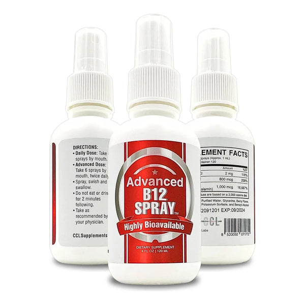Spray Energético Vitamina B12 Metilcobalamina Complejo Ácido Fólico Sublingual