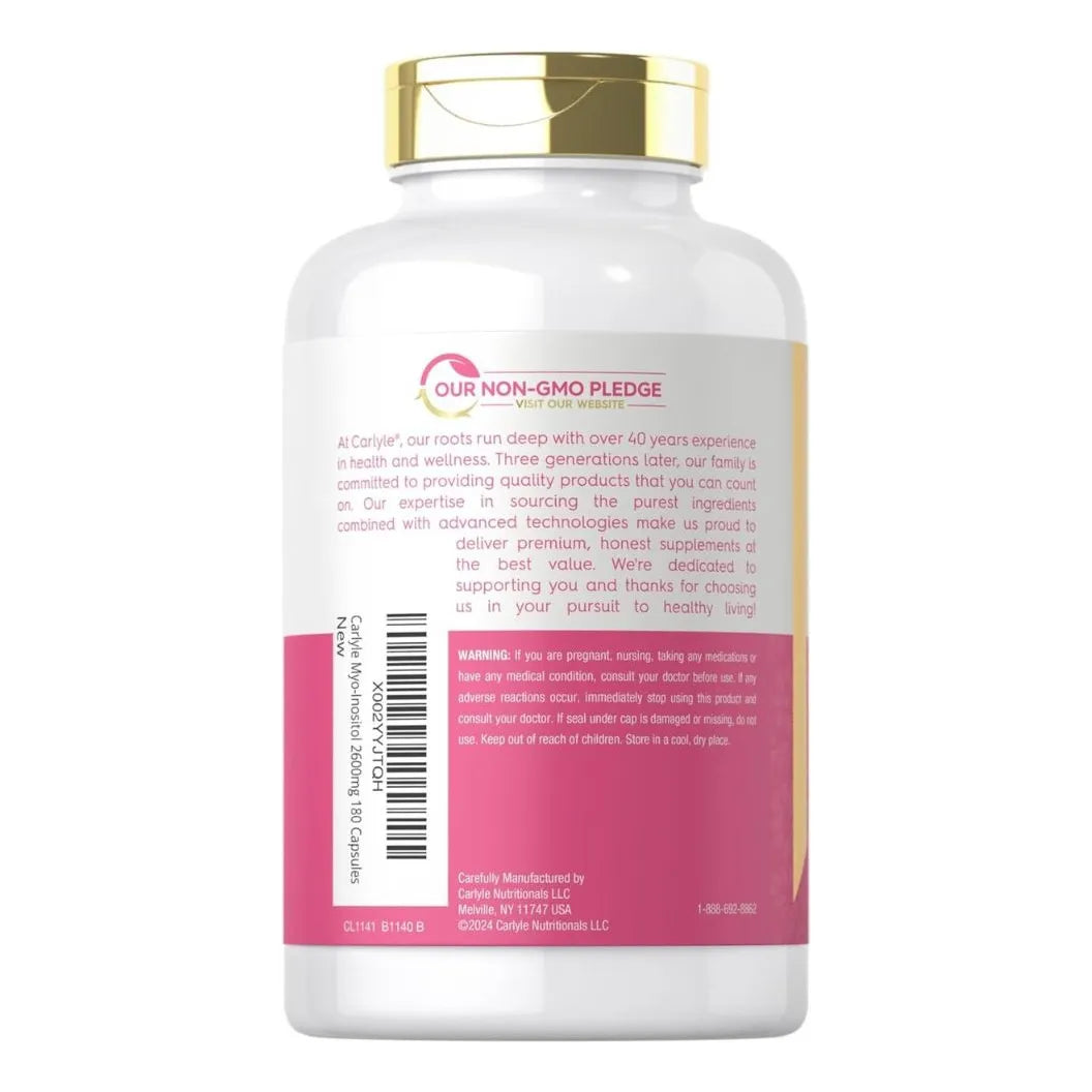 Carlyle Myo-inositol 2600mg 180 Cápsulas Suplemento Natural - Imagen 3