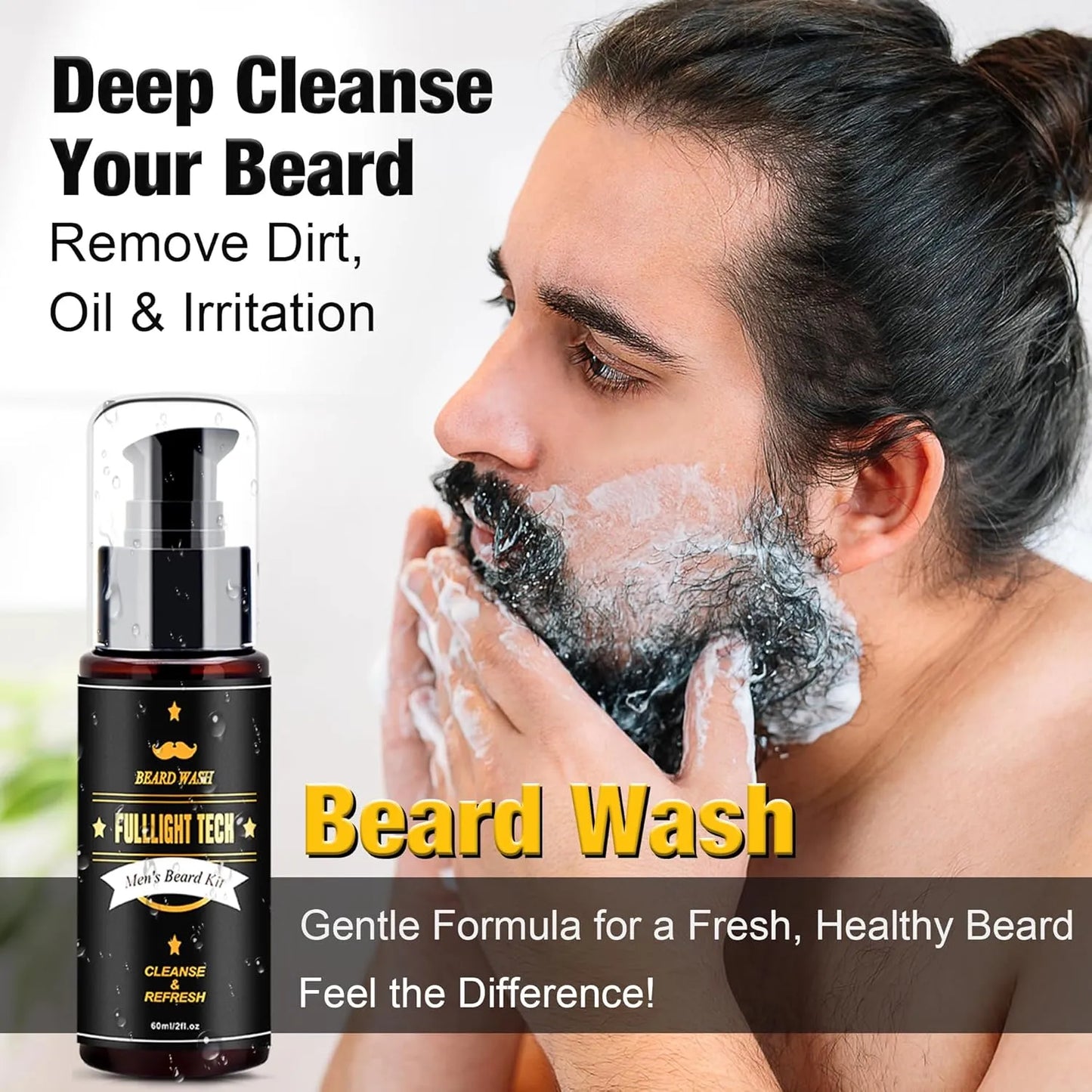 Kit De Barba Premium Con Aceite Bálsamo Y Accesorios Regalo Ideal Para Hombres