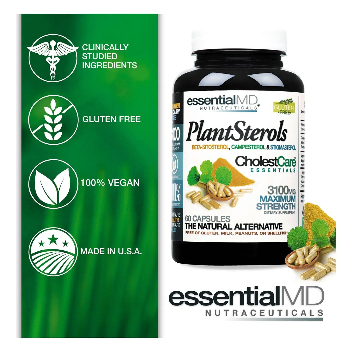 Esenciales De Fitosterol 60 Cápsulas Apoyo Cardiovascular Natural
