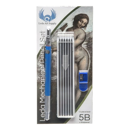 Set De 12 Lápices Mecánicos 5B Con Grafito Y Tajador Para Dibujo Profesional