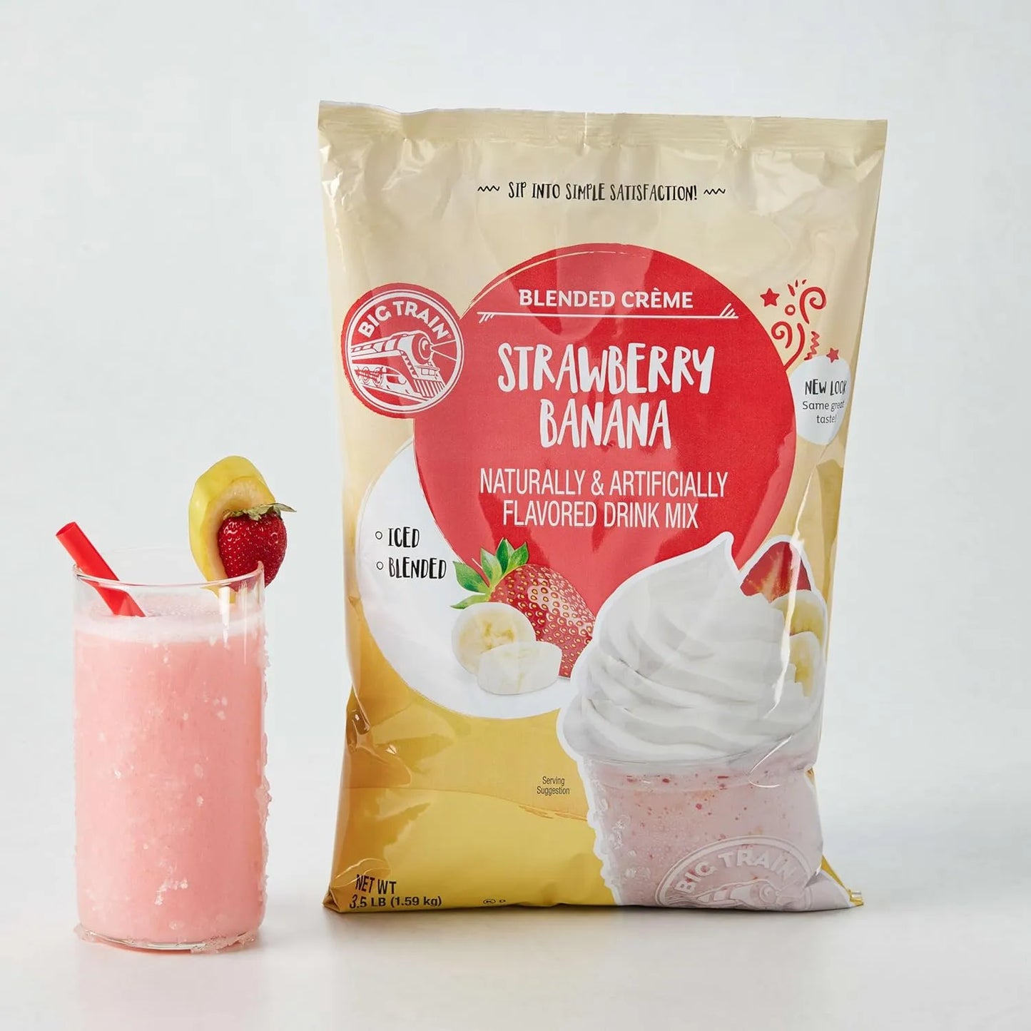 Big Train Polvo Para Bebidas Creme Kidz Kreamz Sabor Plátano Y Fresa