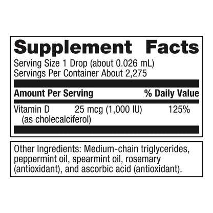 Vitamina D3 Liquida Metagenics Salud Osea Cardiovascular E Inmunologica 2 Onzas