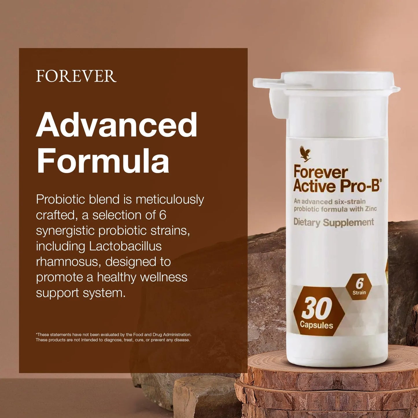 Forever Active Pro B Probiótico Avanzado 8 Mil Millones UFC 6 Cepas Sinérgicas 30 Cápsulas