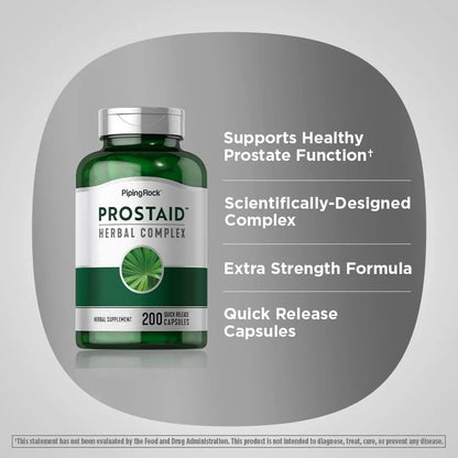 Complejo Herbario ProstAid 200 Capsulas Salud Prostática Piping Rock Sin OMG Sin Gluten