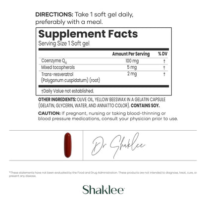 Coqheart Con Q Trol Coq10 Resveratrol Tocoferoles Corazon 30 Capsulas Blandas