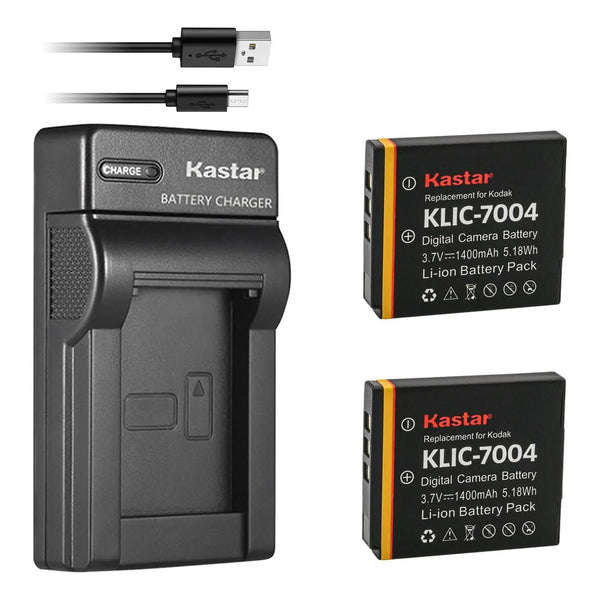 Bateria Recargable Dual Y Cargador Usb Compacto Kastar Para Camaras Kodak Ricoh
