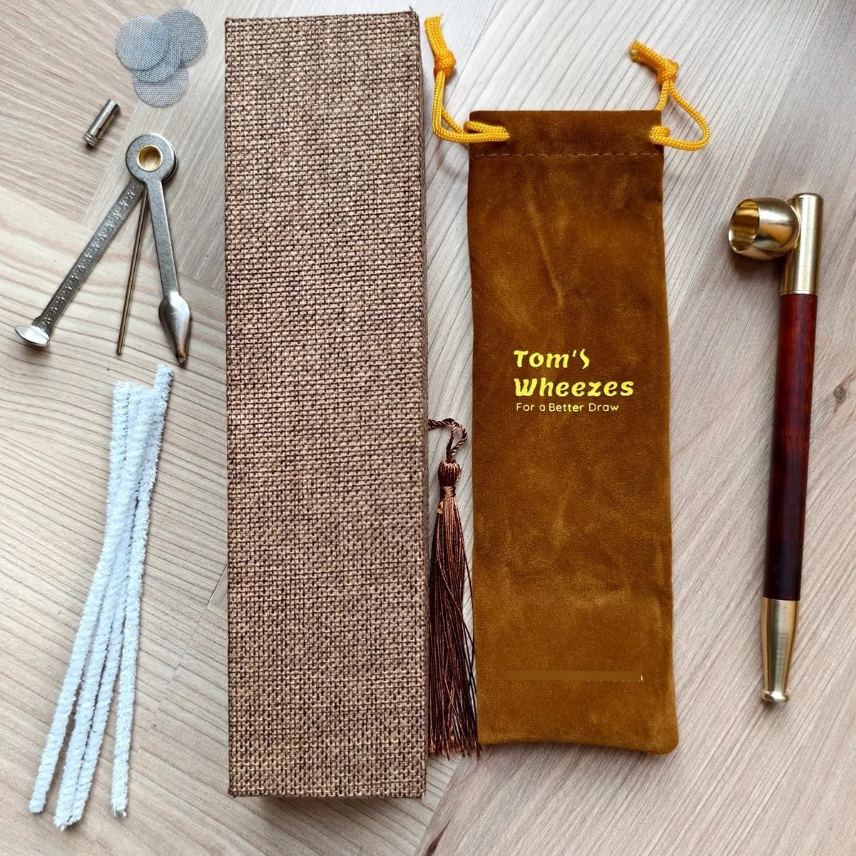 Pipa De Tabaco De Madera Con Cuenco Y Accesorios Tradicional Kit Fumar