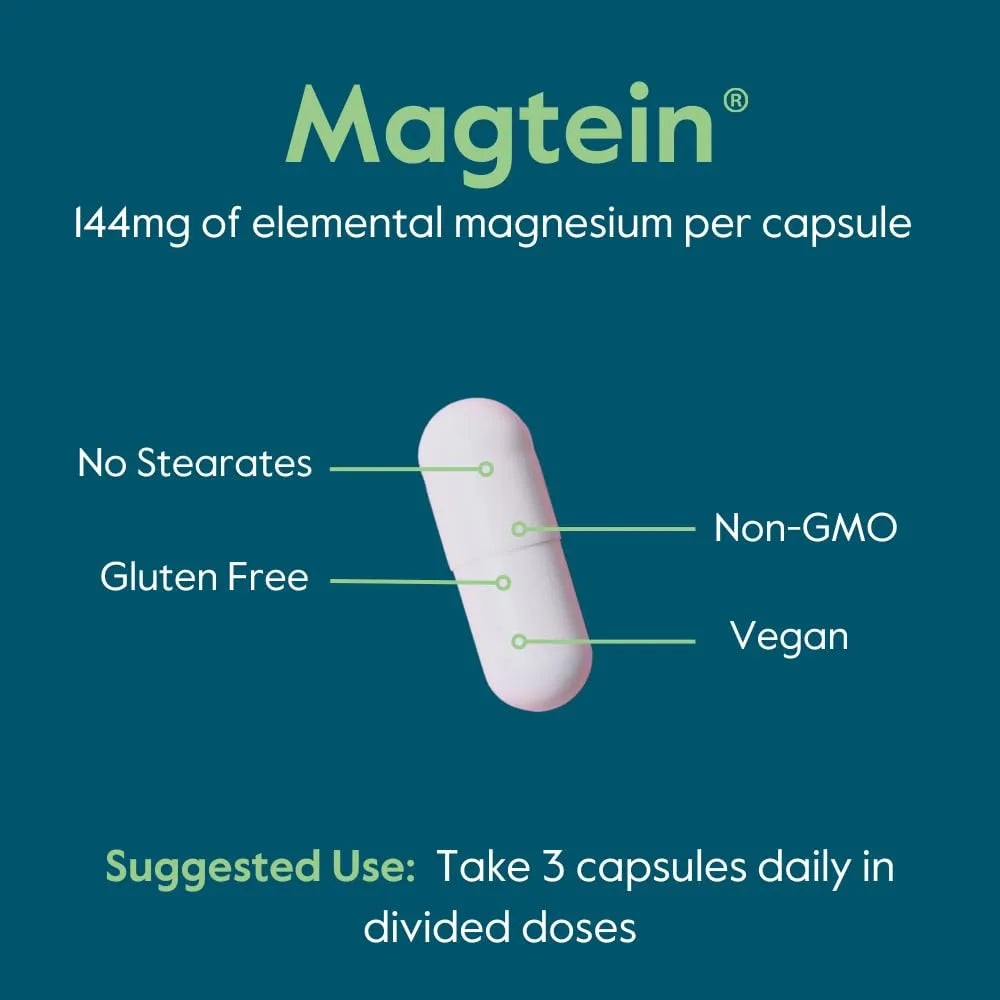 Magtein Magnesium L-Threonate 2000 Mg 120 Cápsulas Veganas Memoria Y Enfoque