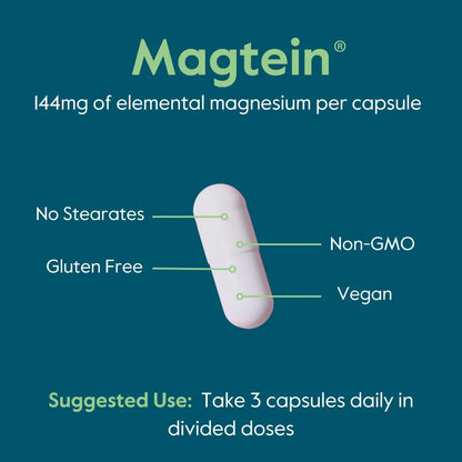 Magtein Magnesium L-Threonate 2000 Mg 120 Cápsulas Veganas Memoria Y Enfoque