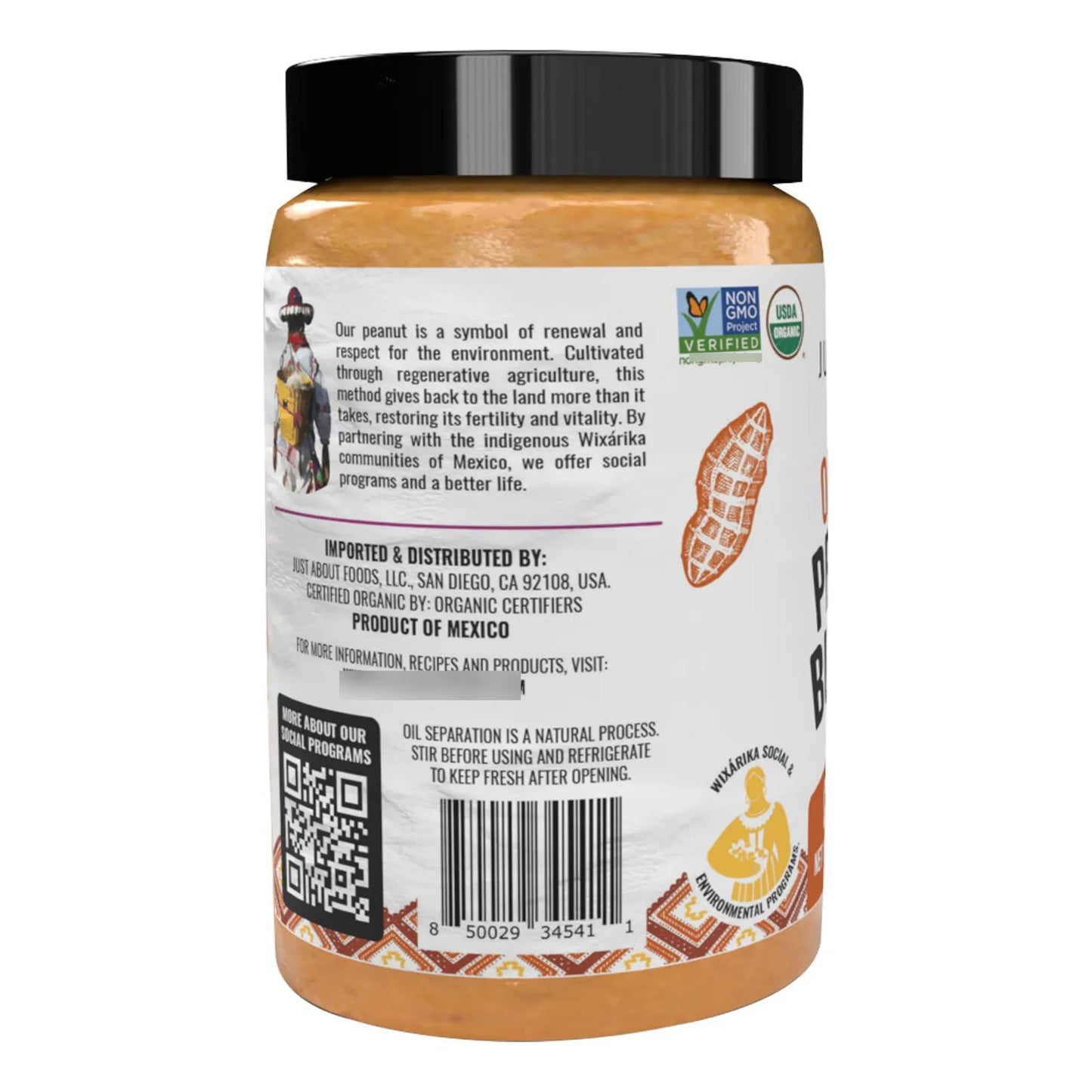 Mantequilla De Maní Cremosa Orgánica Keto Sin Azúcar 454g
