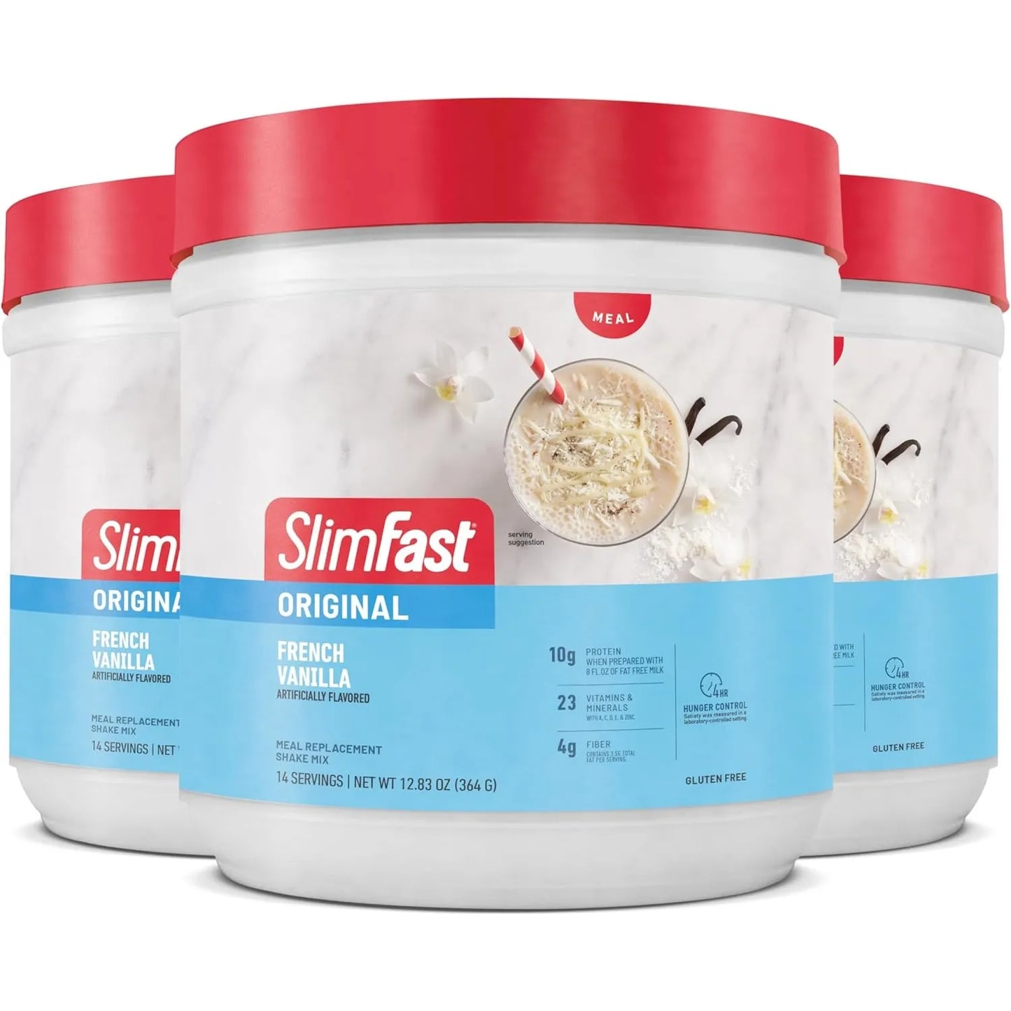 Slimfast Vainilla Francesa Batido En Polvo 3 Unidades - Imagen 4