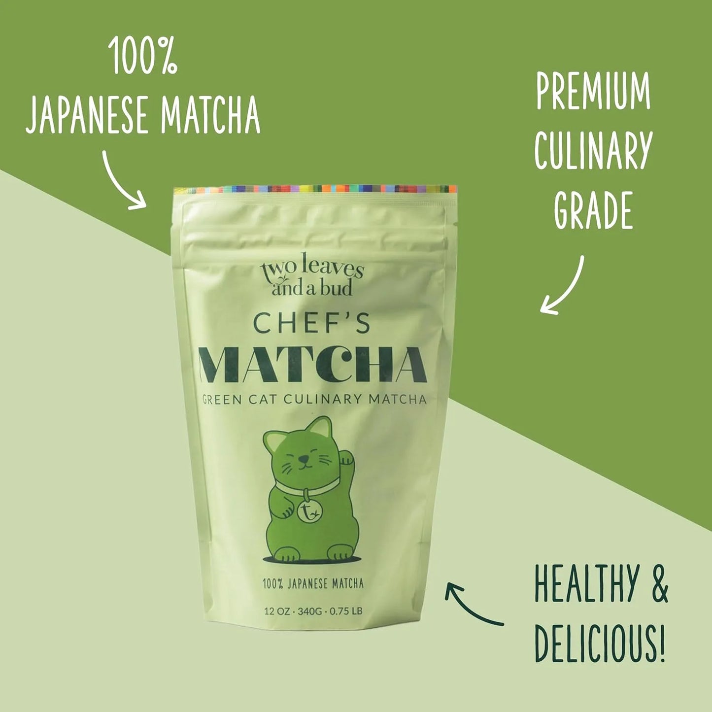 Té Verde Matcha Japonés 100% Polvo Culinario 340g Energía Natural Y Versatilidad
