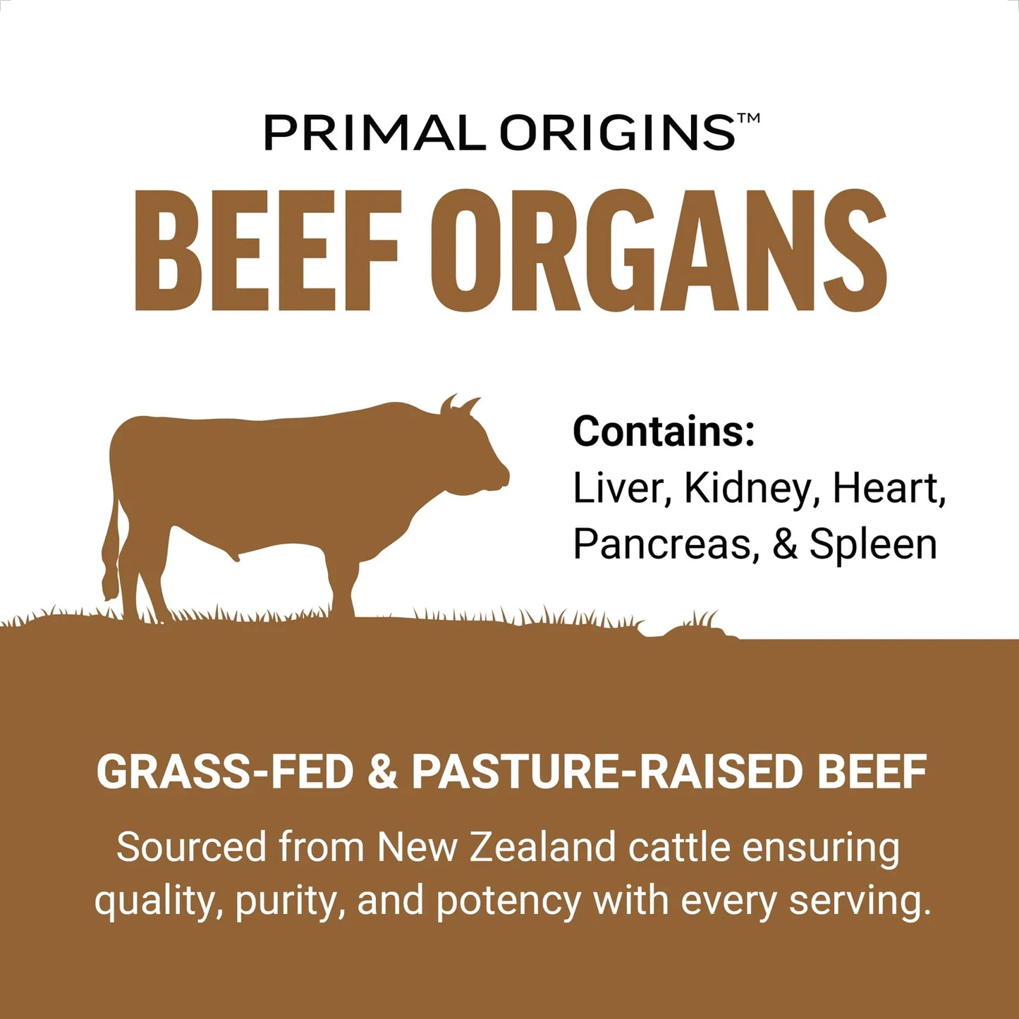 Suplemento De Órgano De Carne De Res Criada En Pasto 5 Órganos Potencia 3500 Mg