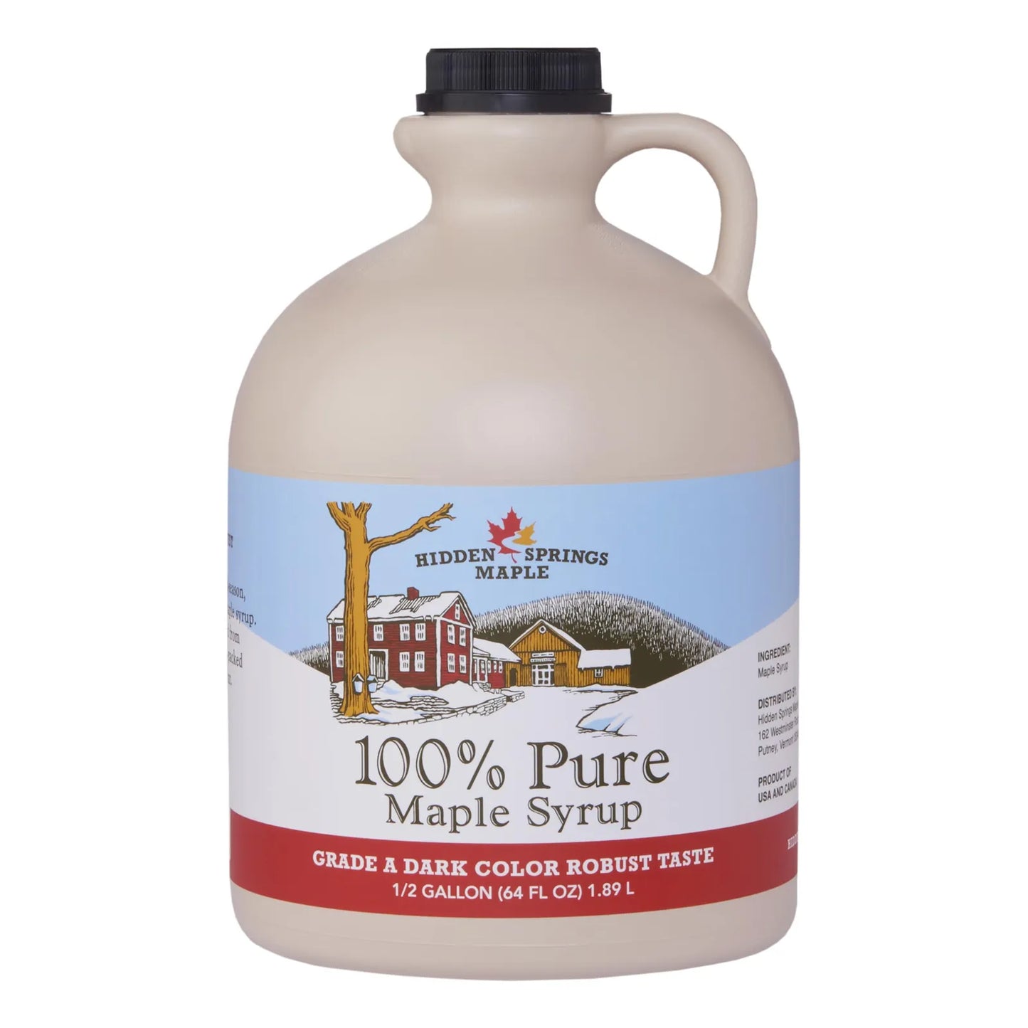 Jarabe De Arce 100 Natural Grado A Oscuro 64 Oz Medio Galon Sin BPA