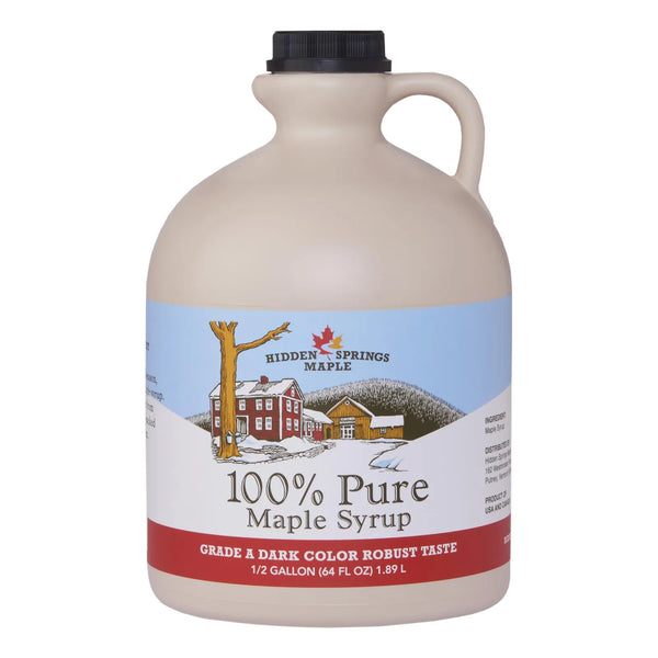 Jarabe De Arce 100 Natural Grado A Oscuro 64 Oz Medio Galon Sin BPA