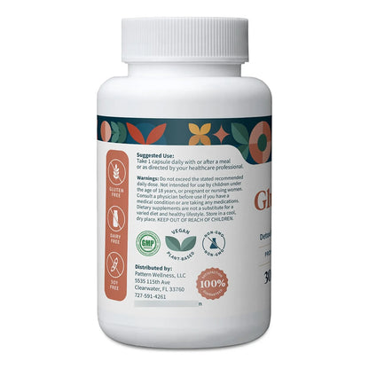 Suplemento De Glutatión Con Vitamina C Antioxidante 30 Cápsulas Veganas
