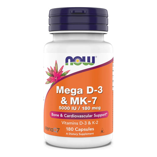 Mega D 3 Mk 7 5000 IU 180 Mcg Soporte Oseo Cardiovascular 180 Capsulas