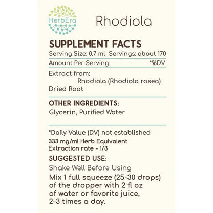 Tintura De Rhodiola Rosea Extracto Liquido Natural 120ml Energia Y Enfoque