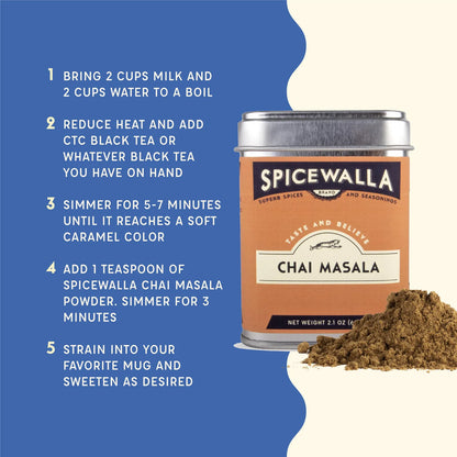 Masala Chai Spice 2.1 oz Polvo Para Té Latte Café Especias Naturales Sin Azúcar