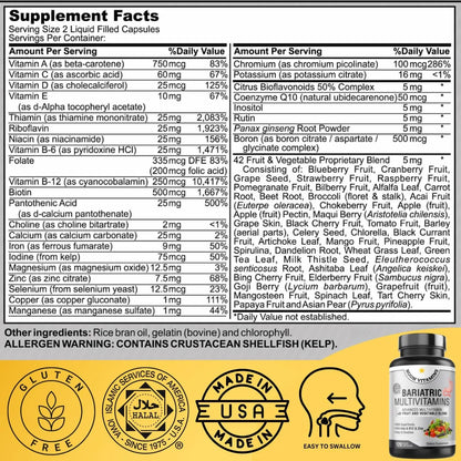 Multivitamínico Bariátrico Con Hierro Energía Y Recuperación 42 Superalimentos