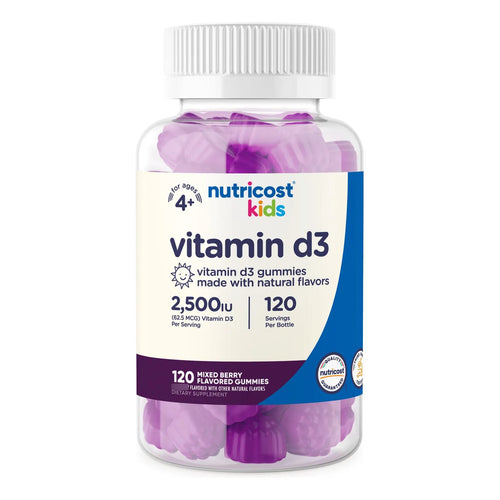 Gomitas De Vitamina D3 Para Niños 2500 Ui Sabor Bayas 120 Unidades