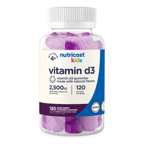 Gomitas De Vitamina D3 Para Niños 2500 Ui Sabor Bayas 120 Unidades